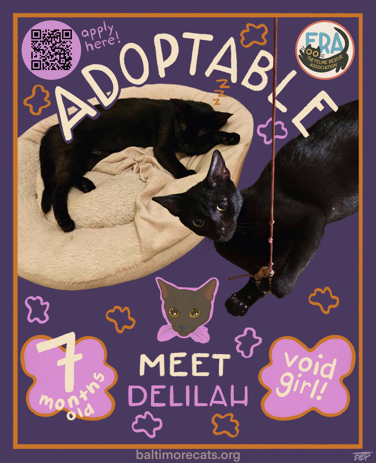 Foster Kitty - Delilah Sticker